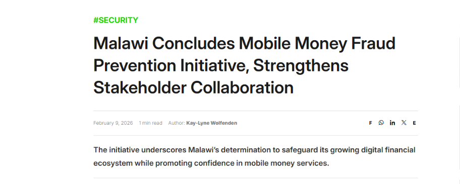 Le Malawi renforce la coopération contre la fraude Mobile Money