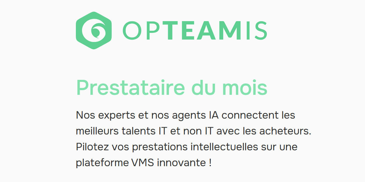Prestataire du mois
